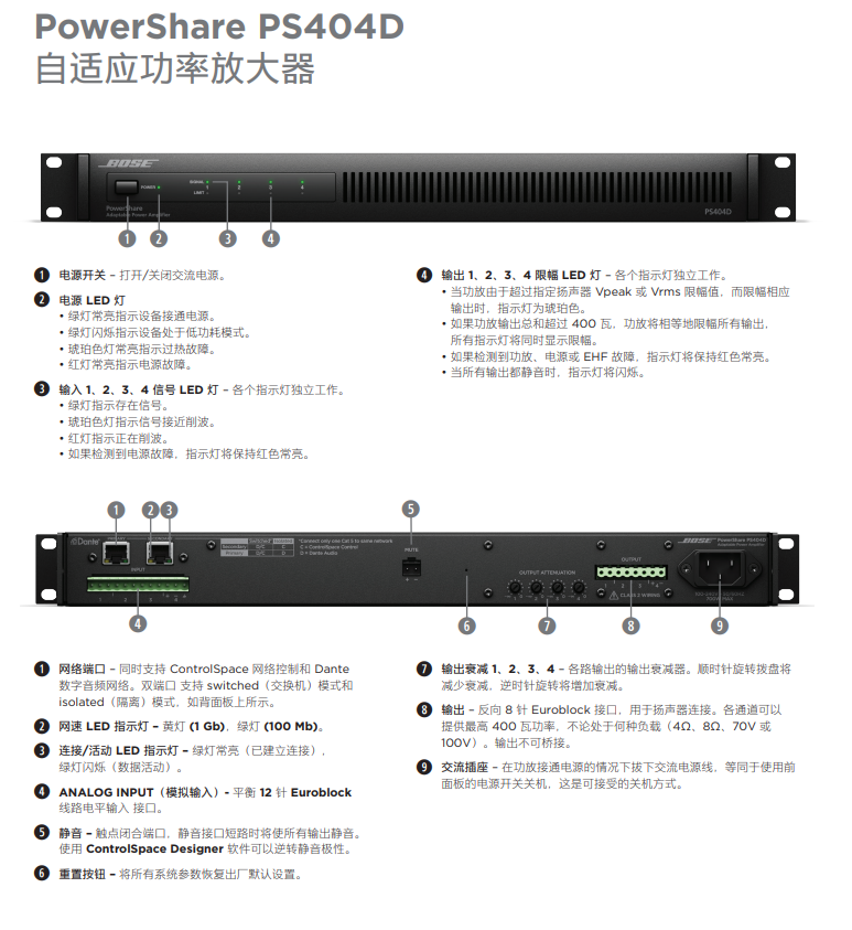 BOSE PowerShare PS404D 自適應功放 BOSE PowerShare PS404D 自適應功放